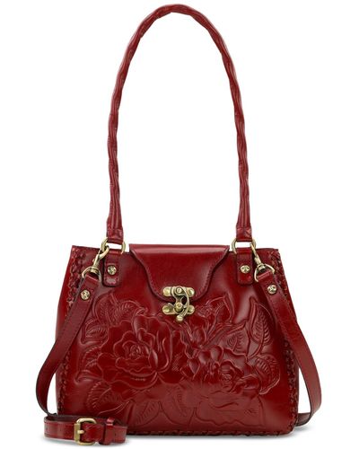 Patricia Nash Rosalia Small Leather Shoulder Bag - Red