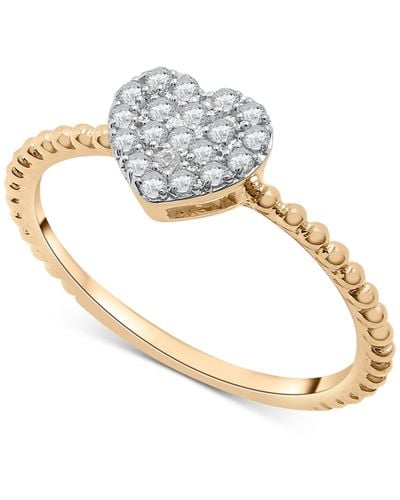 Wrapped in Love Diamond Heart Cluster Ring (1/6 Ct. T.w. - Metallic