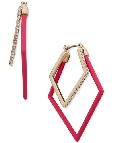 Karl Lagerfeld Geometric Nested Hoop Earrings - Red