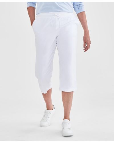 Style & Co. Mid Rise Capri Sweatpants - White