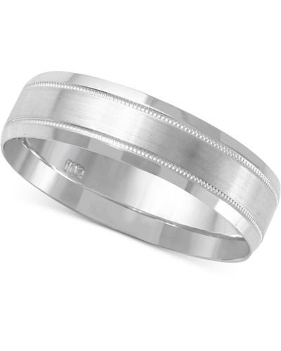 Macy's Textured & Smooth Finish Band - Gray