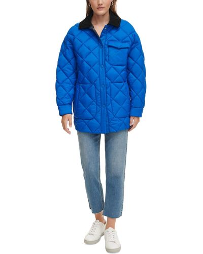 Calvin Klein Reversible Quilted Barn Jacket - Blue