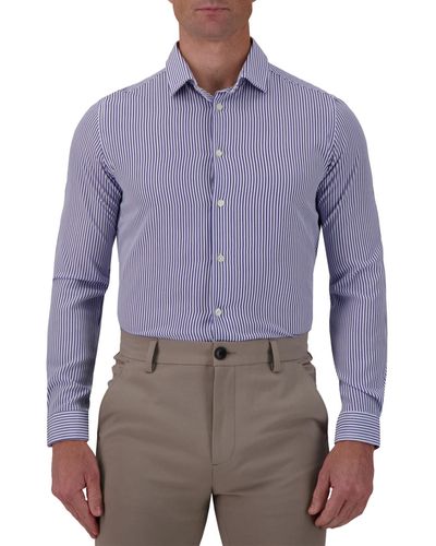 C-LAB NYC C Lab Slim-fit Stripe-print Dress Shirt - Purple