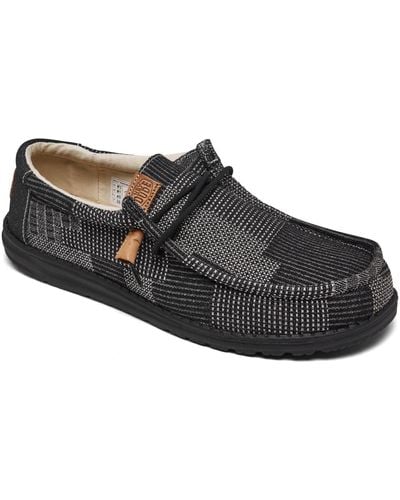 Hey Dude Wally Work Wear Casual Moccasin Sneakers From Finish Line - Black