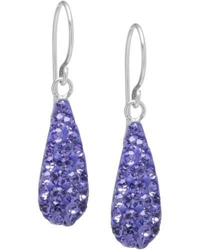 Giani Bernini Pave Crystal Teardrop Earrings - Purple