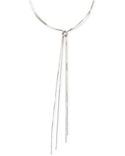 Lucky Brand Tone Knotted Lariat Necklace - White