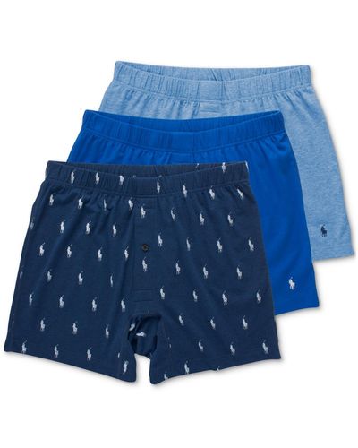 Polo Ralph Lauren 3-pack Classic Stretch Knit Boxers - Blue