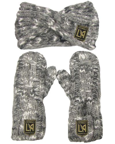 ZooZatZ Lafc Marled Headband And Mittens Set - Gray