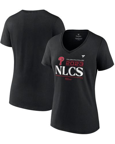 Fanatics Philadelphia Phillies 2023 Division Series Winner Locker Room V-neck T-shirt - Black