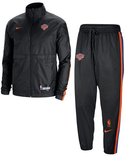 Nike Black, Orange New York Knicks 2022/23 City Edition Courtside Lightweight Woven Full-zip Track Suit Set