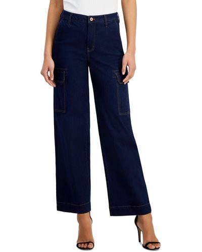 Anne Klein Cargo Trouser Jeans - Blue