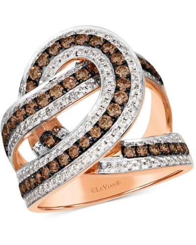 Le Vian Chocolatier Chocolate Diamond & Vanilla Diamonds Interlocking Swirl Ring (1-1/2 Ct. T.w. - Multicolor