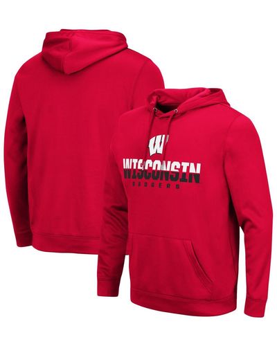 Colosseum Athletics Wisconsin Badgers Lantern Pullover Hoodie - Red