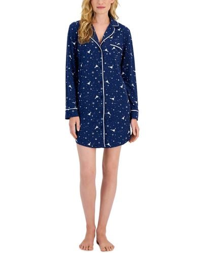 Charter Club Sueded Super Soft Knit Sleepshirt Nightgown - Blue