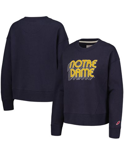 League Collegiate Wear Notre Dame Fighting Irish Boxy Pullover Sweatshirt - Blue