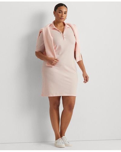 Lauren by Ralph Lauren Plus Size Collared Shift Dress - Pink