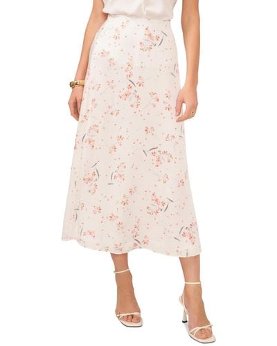 Vince Camuto Pull-on Floral Print Maxi Skirt - Pink