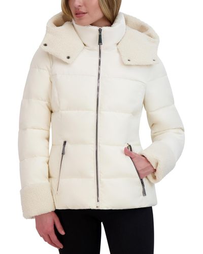 Laundry by Shelli Segal Faux-shearling-trim Hooded Puffer Coat - Natural
