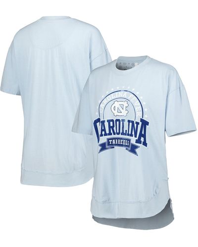 Pressbox North Carolina Tar Heels Vintage-like Wash Poncho Captain T-shirt - Blue