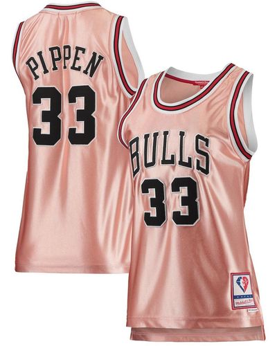 Mitchell & Ness Scottie Pippen Chicago Bulls 75th Anniversary Rose Gold 1997 Swingman Jersey - Pink