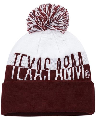 adidas Maroon And White Texas A&m aggies Colorblock Cuffed Knit Hat - Red