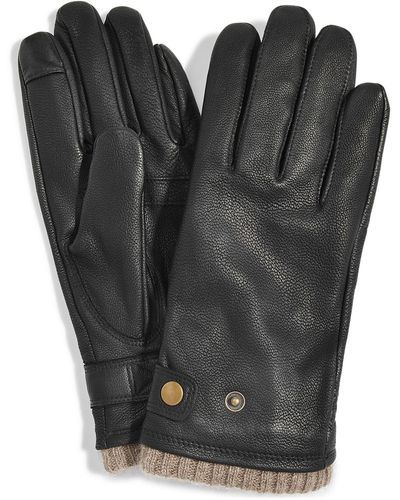 Club Room Quilted Cashmere Gloves - Black