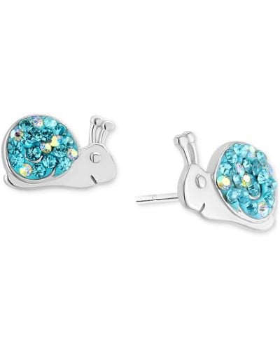 Giani Bernini Crystal Pave Snail Stud Earrings - Blue
