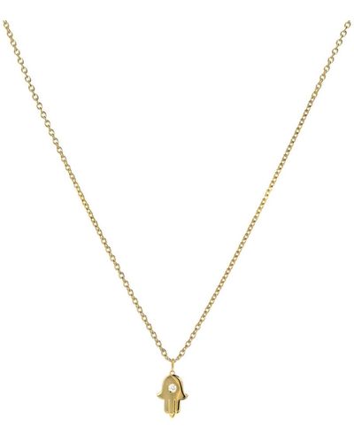 Zoe Lev Diamond Hamsa 14k Yellow Necklace - Metallic