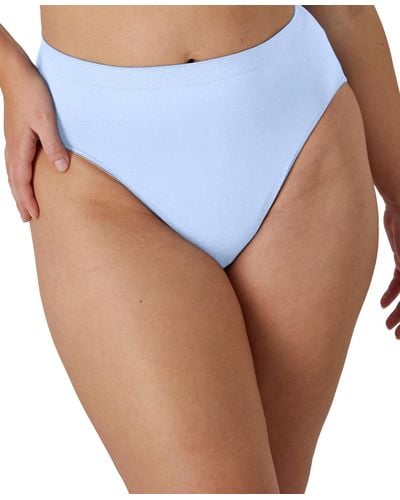 Bali Comfort Revolution Microfiber Hi Cut Brief Underwear 303j - Blue