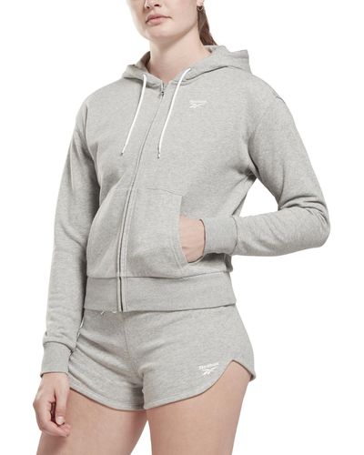 Reebok French Terry Zip-front Hoodie - Gray