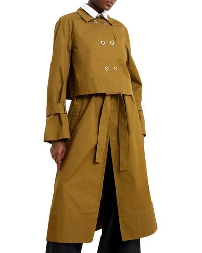 French Connection Fayette Two-in-one Trench Coat - Yellow