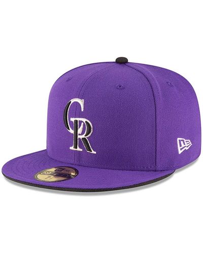 KTZ Colorado Rockies Authentic Collection On Field 59fifty Structured Hat - Purple