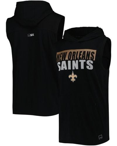 MSX by Michael Strahan New Orleans Saints Relay Sleeveless Pullover Hoodie - Black