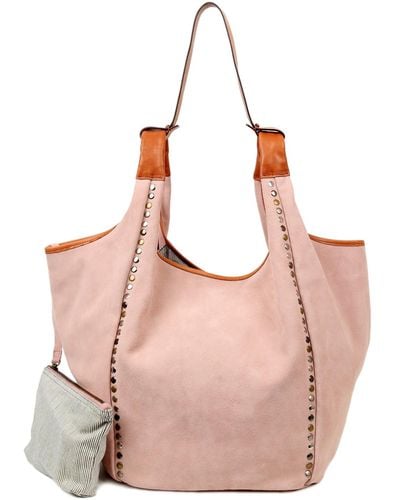 Old Trend Genuine Leather Rose Valley Hobo Bag - Pink