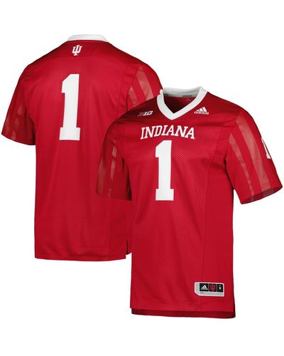 adidas #1 Indiana Hoosiers Team Premier Football Jersey - Red