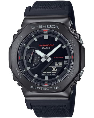 G-Shock Analog-digital Metal Cover Cloth Band Watch - Gray