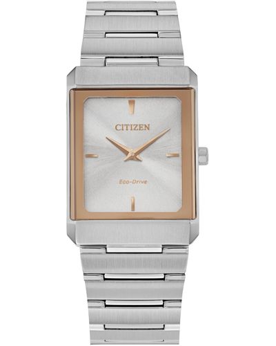 Citizen Eco-drive Stiletto Stainless Steel Bracelet Watch 25x35mm - Metallic
