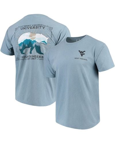 Image One West Virginia Mountaineers State Scenery Comfort Colors T-shirt - Blue
