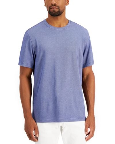Alfani Solid Supima Blend Crewneck T-shirt - Blue