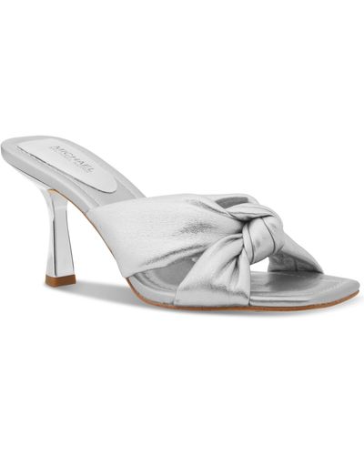 Michael Kors Michael Elena Knotted Strap High Heel Sandals - White