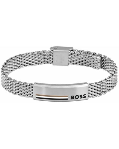 BOSS Boss Alen -tone Stainless Steel Bracelet - White