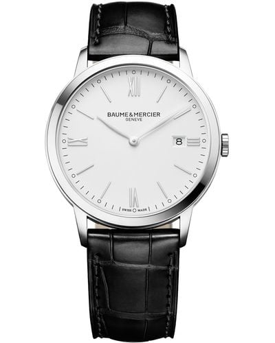 Baume & Mercier Swiss Classima Leather Strap Watch 40mm M0a10323 - Gray