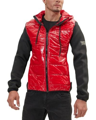 Ron Tomson Modern Sleeve Hooded Jacket - Red