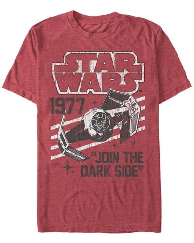 Fifth Sun Star Wars Classic Join The Dark Side Quote Short Sleeve T-shirt - Red