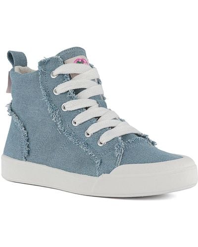 Sugar Fyre High Top Lace Up Sneakers - Blue