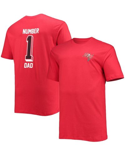 Fanatics Tampa Bay Buccaneers Big And Tall #1 Dad 2-hit T-shirt - Red