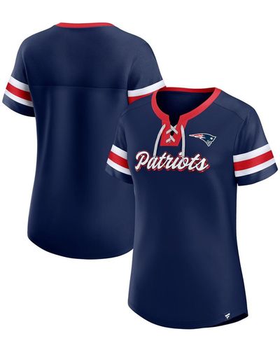 Fanatics New England Patriots Plus Size Original State Lace-up T-shirt - Blue
