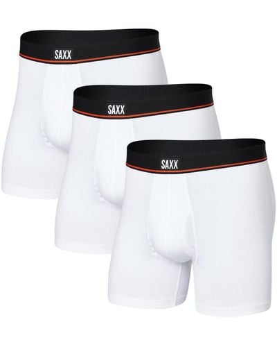 Saxx Underwear Co. Non-stop Stretch Cotton Slim Fit Boxer Briefs – 3pk - White