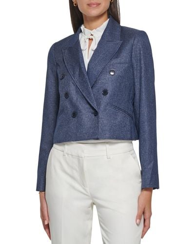 Tommy Hilfiger Cropped Double-breasted Blazer - Blue