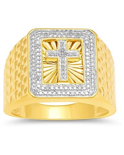 Macy's Diamond Cross Ring (1/10 Ct. T.w. - Metallic